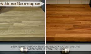 Mop up spills immediately with a editors note: My Ikea Butcher Block Countertops Refinish Addicted 2 Decorating Butcherblock Countertop Butcher Block Countertops Ikea Butcher Block