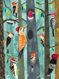 Illustrator Saturday Amy Schimler Stafford Woodpecker Art Bird Art Print Bird Art