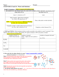 Solutes Solvents