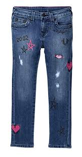True Religion Kids Womens Casey Doodle Jeans In Super Shredded Toddler Little Kids