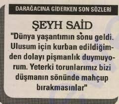 Şeyh ebu said daha sonra: Ilk Ulusal Kivilcim 1925 Direnisi Sterka Sor