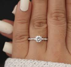 6mm Round Moissanite Forever Classic Engagement Ring 14k Etsy Classic Engagement Rings Simple Engagement Rings Unique Engagement Rings