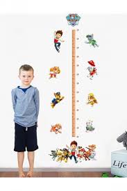 waterproof cartoon paw patrol growth chart height measuring wall decal