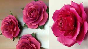 How To Make Paper Flower Rose Making Paper Rose Paper Flowers Paper Roses How To Make Paper
