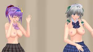 制服の咲夜とパチュリーでロキ｜俺の3Dエロ動画