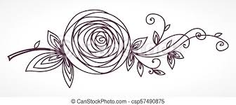 Ricevi novità e offerte per bambini. Stilizzato Fiore Rose Disegno Mano Fiore Contorno Drawing Rose Simbolo Mano Stilizzato Compleanno Matrimonio Canstock