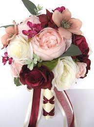 See more ideas about bridal flowers, wedding bouquets, bridal bouquet. 17 Piece Wedding Bouquet Package Pink Blush Burgundy Mauve Etsy Wedding Bouquet Packages Bridal Bouquet Silk Flower Bouquets