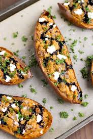 Twice Baked Sweet Potatoes With Balsamic Onions Balsamic Sweet Potatoes Twice Baked Sweet Potatoes Balsamic Onions