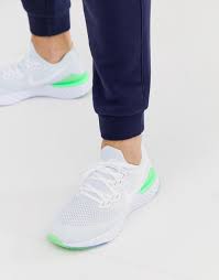 Nike epic react flyknit 2 mens running trainers bq8928 sneakers shoes 003. Nike Running Epic React 2 Flyknit Trainers In White Asos