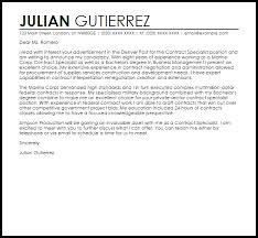 Contract Specialist Cover Letter Sample Cover Letter Templates Examples
