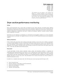 Tip 0404 33 Dryer Section Performance Monitoring