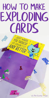 Simple magic tutorial for beginners. Watch The Confetti Fly When You Make Your Own Exploding Cards Exploding Cards Confetti Cards Exploding Card
