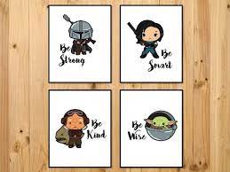 Mandalorian Girls Nursery Baby Yoda Print Mandalorian Etsy In 2021 Star Wars Nursery Star Wars Nursery Girl Yoda Decorations
