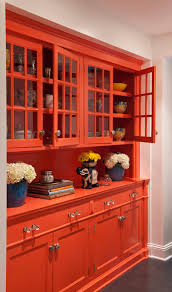 Kitchen cabinet bold finish ideas. Good Looking By Lucy Interior Design Hutch Designs Eclectic Minneapolis Dining Room Hydrangeas Wood Molding Buffet Crystal Knobs Built In Storage Glass Front