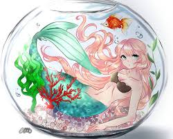 Mermaid In A Fishbowl By Https Www Deviantart Com Chiyuki1 On Deviantart Anime Mermaid Mermaid Mermaid Bowl