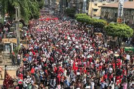Tens Of Thousands Join Myanmar Protests Against Coup