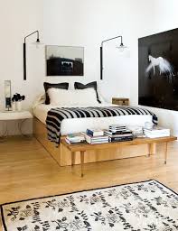 Cush And Nooks Lofty Heights Black And White Master Bedroom Wall Mount Lights Light Wood Bench Bedroom Design Home Interior