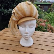 Vintage hat, caramel coloured by Mitzi Lorenz. Size Small circa 1950-60's.