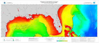 Poster Northern Gulf Of Mexico And Atlantic Coast Bathymetry