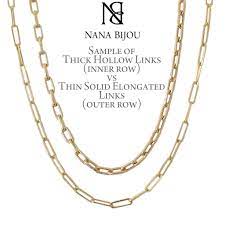14k Gold Thick Oval Link Necklace Small Size Links Chain Link Necklace Link Necklace Necklace