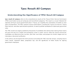 Tpsc Result All Campus