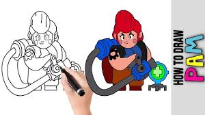 Brawl stars coloring pages for print. How To Draw Pam From Brawl Stars Cute Easy Drawings Tutorial For Begin Drawing Tutorial Easy Cute Easy Drawings Easy Drawings