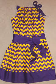 Any Team Chevron Gameday Dress In Lsu Tigers Purple And Gold Can Match A Daughter S Dress On Etsy 54 00 Lsu Outfits Gameday Dress Lsu Gear