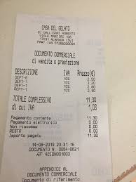 Foto Scontrino Casa Del Gelato Albenga Tripadvisor
