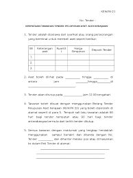 Check spelling or type a new query. Kew Pa 21 Kenyataan Tawaran Tender Pelupusan Aset Alih