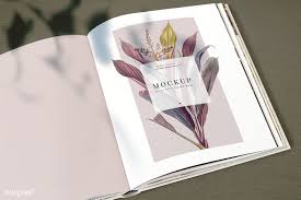 Download Premium Psd Of Floral Magazine Mockup With Blank Space 556074 Magazine Mockup Mockup Business Card Mock Up