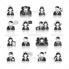 Medicine Doctors And Nurses Icons Set Medicine Doctor Icon Set Nurse