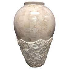 This item ships in one carton. Extra Large Tessellated Stone Floor Vase Planter By Marquis Of Beverly Hills For Sale At 1stdibs