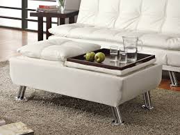 Find round coffee table with storage ottomans. 300293 Storage Ottoman White By Coaster