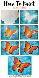 Butterfly Painting How To Paint A Butterfly In Acrylics Step By Step Butterfly Art Painting Butterfly Painting Happy Paintings Easy watercolor painting for beginners/how to paint beautiful scenery with poster color/step by step. butterfly painting how to paint a
