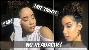 Take the braid and circle around the hair tie, making the bun. Big Messy Bun Tutorial For Curly Thick Long Hair Hacks Youtube
