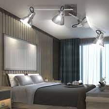 A strip of ceiling track spotlights is perfect if you want to illuminate all corners of your bedroom without fitting several bedroom spotlights. Led Ceiling Spotlight With Four Moving Spots Timber Etc Shop