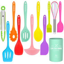 When you want to fry, steam, boil, sear and. Silicone Cooking Utensils Kitchen Utensil Set 12 Pieces Colorful Kitchen Utensils Cooking Tools Turner Tongs Spatula Spoon For Nonstick Cookware Best Kitchen Tools With Utensil Crock By Umite Chef Buy Online In