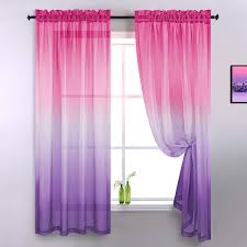 Check out our childrens curtains selection for the very best in unique or custom, handmade pieces from our curtains & window treatments shops. Amazon Com Purple And Pink Sheer Curtains For Girls Bedroom Room Decor 2 Panels Rod Pocket Faux Linen Semi Voile Drapes Ombre Window Pastel Curtains For Kids Living Room Decoration Party 52 X