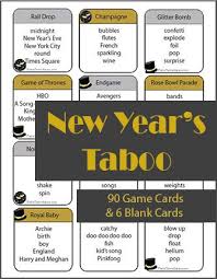 New Year S Taboo Printable Game Taboo Game Taboo Card Games