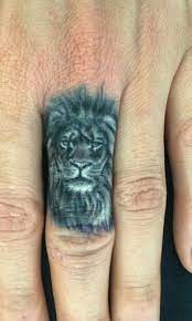 Micro Lion Hand Tattoos For Guys Finger Tattoos Small Finger Tattoos