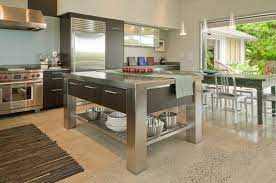 White finish over real wood veneer and engineered wood. Stainless Steel Kitchen Islands Ideas And Inspirations