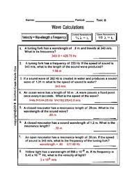 Where it comes from, how to solve, speed of a wave. Period And Frequency Worksheet Answers Promotiontablecovers