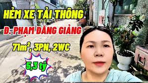 Bán nhà đường PhạmĐăngGiảng, Bình Tân, hẻm xe tải thông, 71m², sát Aeon, Sổ  Riêng, h. Bắc