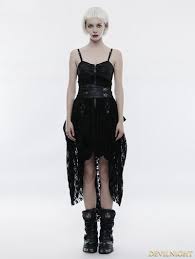 Black Lace High Low Steampunk Dress With Images Punk Dress Steampunk Dress