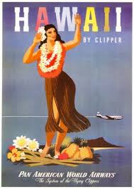 Pan Am Set Hawaii By Clipper Vintage Airline Posters Travel Posters Hawaii Art Print