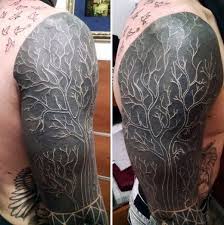 Why a white ink tattoo, why not black? Putting White Ink Over Black Tattoo White Over Black Tattoo Cover Up