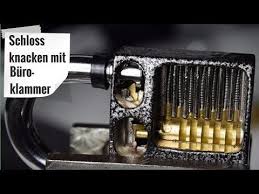 Schloss Knacken Mit Buroklammer Tutorial Lockpicking With A Paperclip How To Deutsch Youtube Schloss Knacken Knacken Buroklammern
