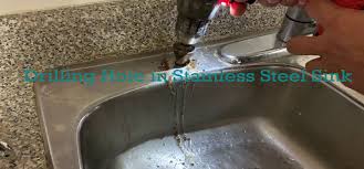 to cut a hole in a stainless steel sink