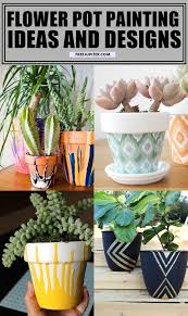 Black And White Pot Painting Ideas 40 Flower Pot Painting Ideas And Designs To Try In 2020 Decorated Flower Pots Flower Pots Painted Plant Pots