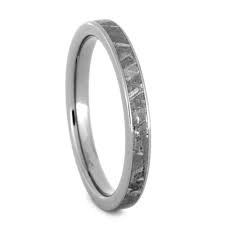 Womens Meteorite Ring Thin Titanium Wedding Band Sig3014 With Images Meteorite Wedding Band Meteorite Ring Titanium Wedding Rings